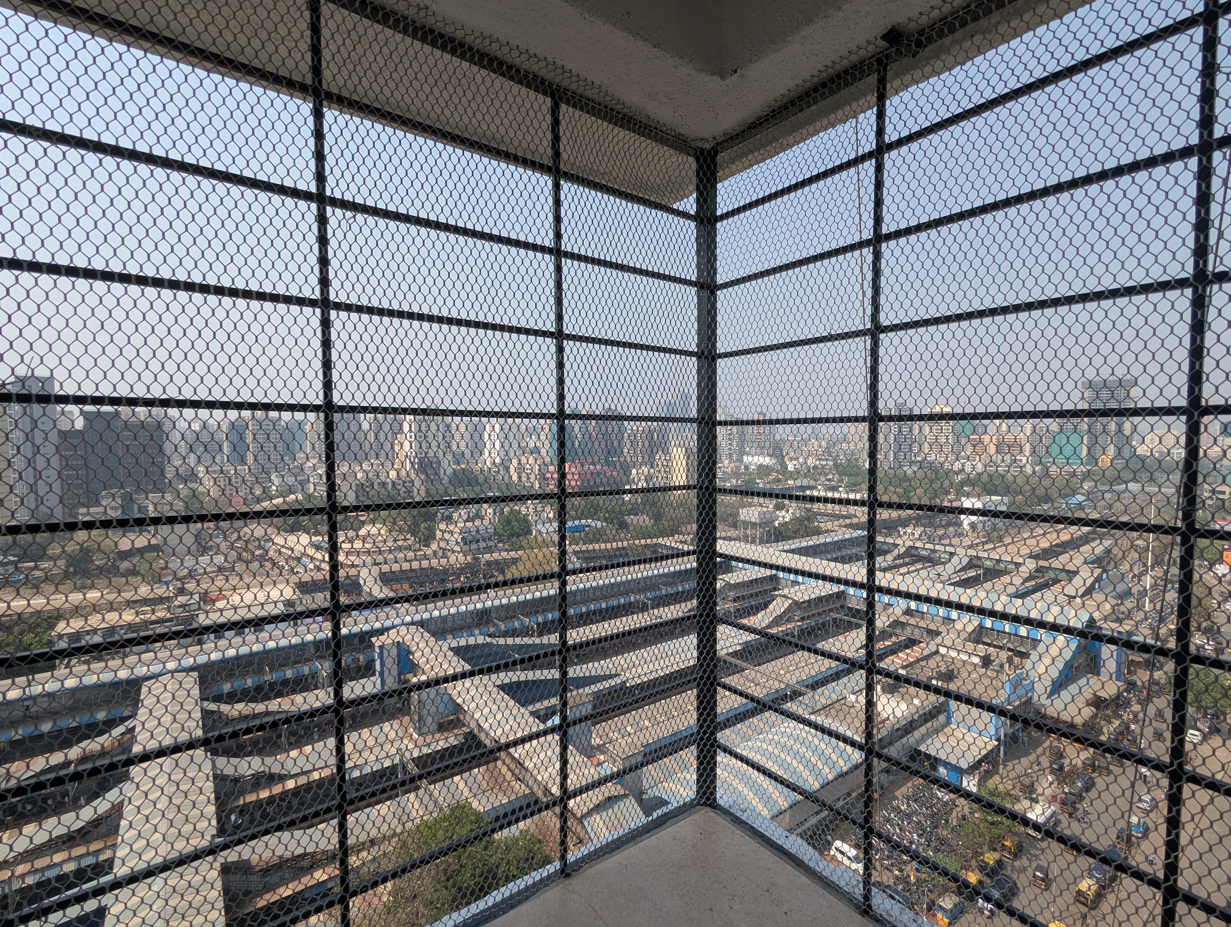 Corner window city view from the 15th floor